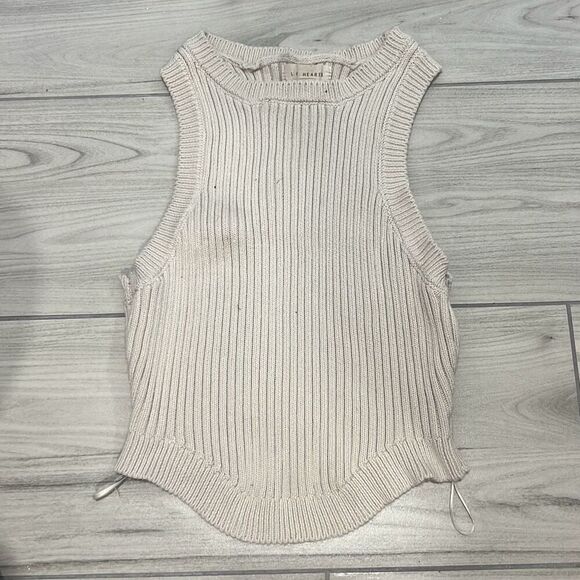 La hearts pacsun crème/white halter knit tank top Size small - Picture 1 of 5